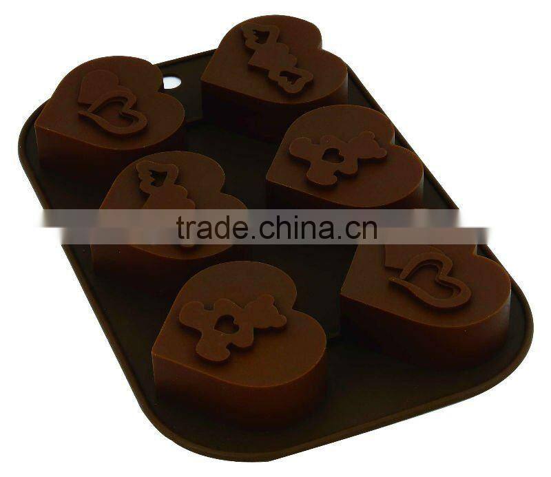 Different 6 skull face fo silicone chocolate mold