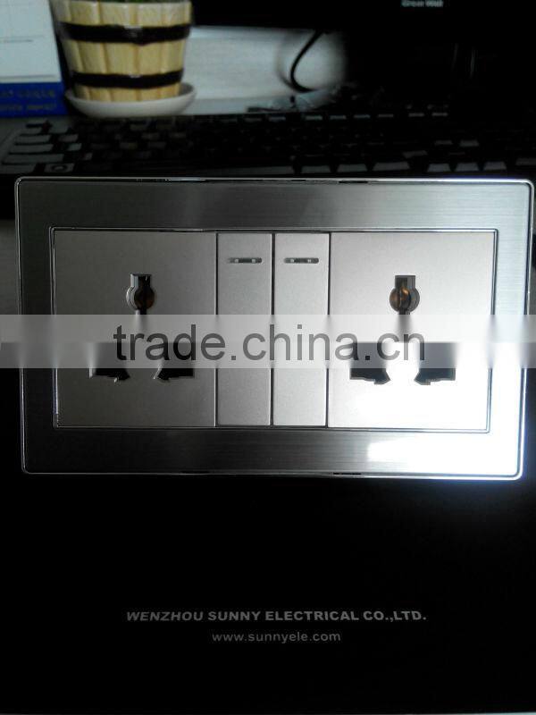 double gang switch & socket, 2gang universal switched socket