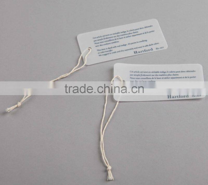 Factory Price PP Garment Transparent Clear Plastic Printed Bag Tag PVC Shirt Hang Tag