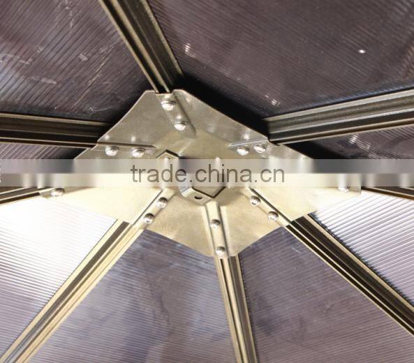 10'x12' with mosquito netting hard top sun shelter polycarbonate gazebo