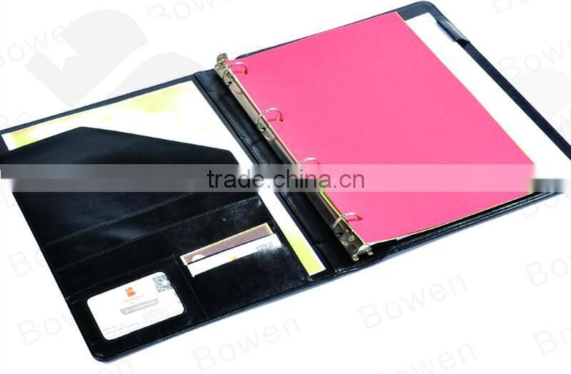 4 ring binder folder with notepad holder and card sleeve