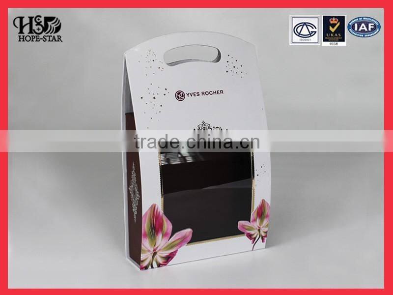 High quality Portable cosmetic gift box with transparency PET