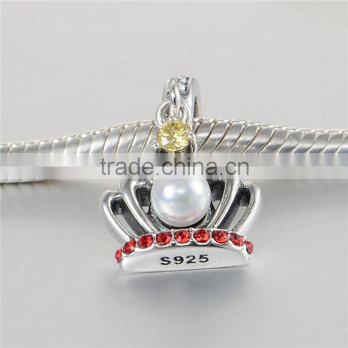Crown Shape Designs Pearl Pendant For Girl Bracelet Jewelry