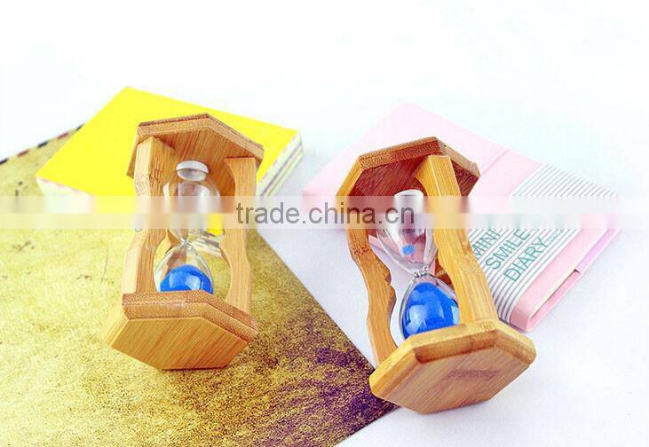 Cheap handmade mini custom logo bamboo hourglass