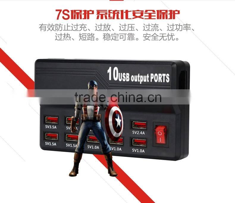 Factory supplier combo USB 2.0 High Speed 10 Ports HUB For Laptop PC/ 10 ports usb 2.0 hub for multi usb device