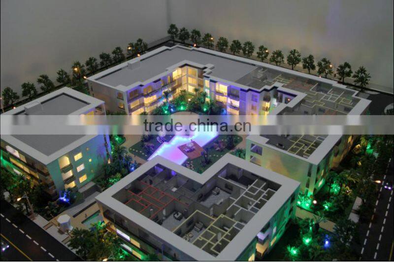 customized 3d rendering hotel building model for real estate display