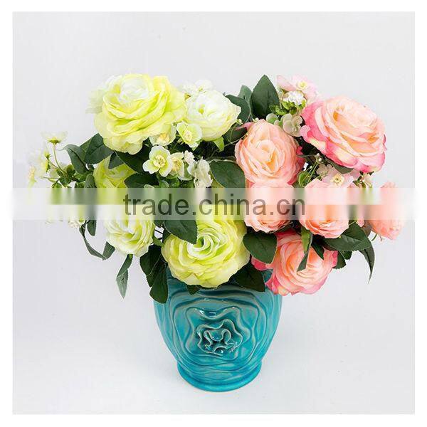 Newest decorative artificial table flowers/artificial rose flower bouquet