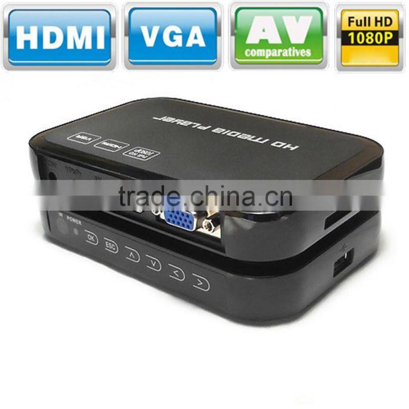Multifunction mini mobile hard disk full hd media player black/mini full hd 1080p media player