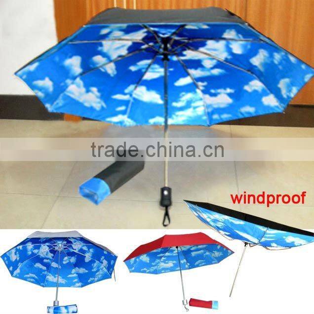 red 3 folding super mini lady fancy design umbrella