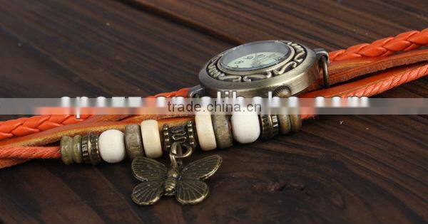 ladies vintage wholesale fashion watches bracelet leather weave strap