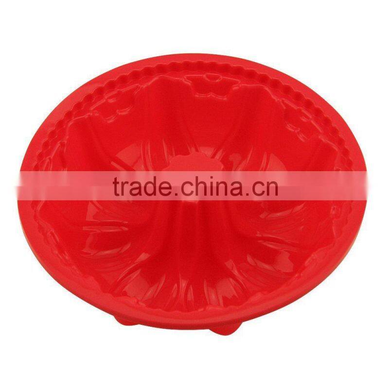FDA food grade microwave safe non stick big deep fluted bundt pumpkin bpa free large round silicone flan cake mould