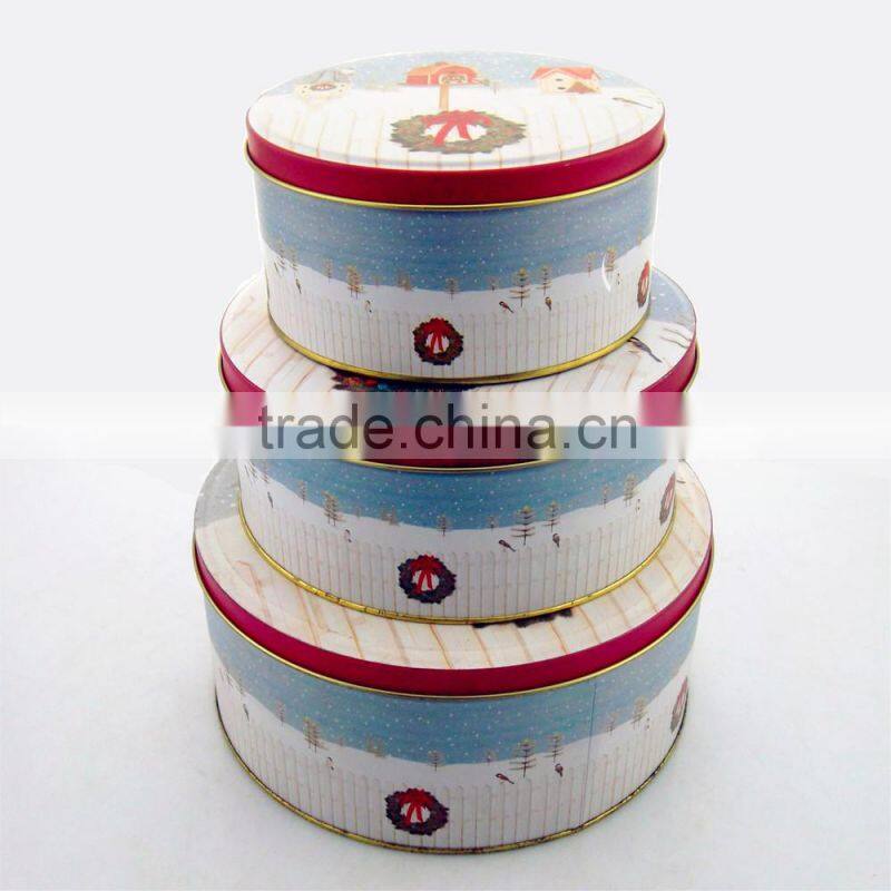 Promotional christmas gift cookie tin box set
