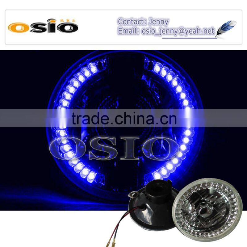 7 inch Round BMC CRYSTAL GLASS LED HALO RING Auto Halogen Semi Sealed Beam Auto Halogen Lamp H6014 H6024 H6012