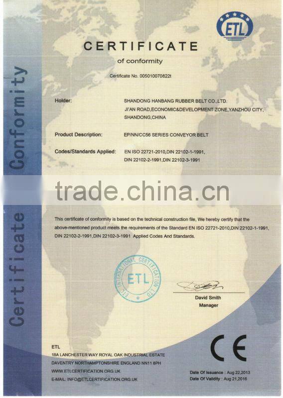 Rubber chevron conveyor belt EP500/5PLY5+2