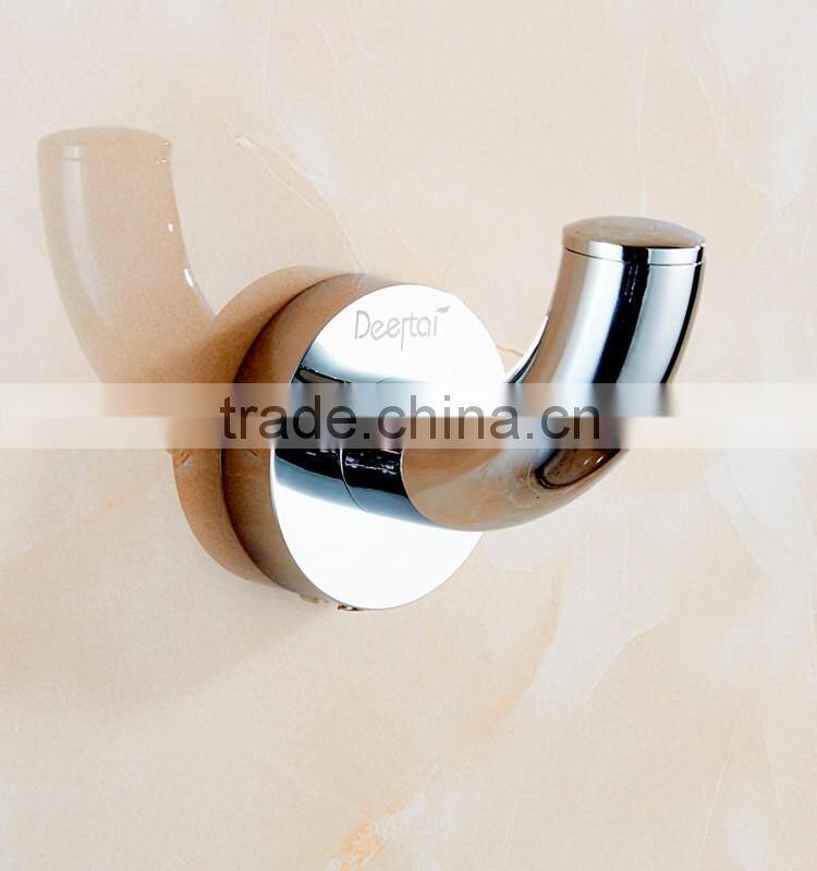 bathroom accessory with brass single robe hook for shower rail.