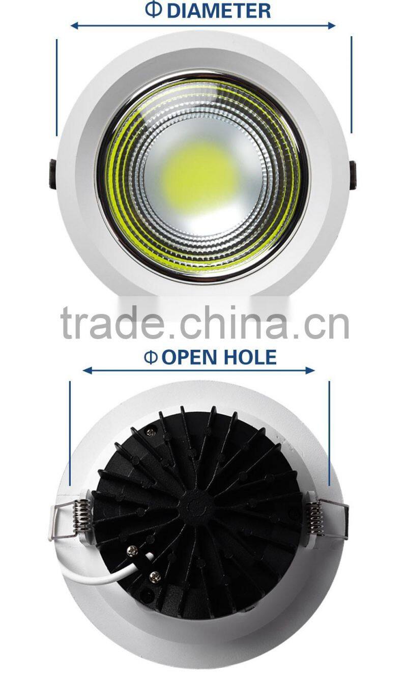 6500k cool white color COB led recessed adjustable downlight