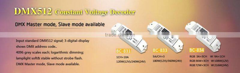 4 channel 5 channel LED DMX512 RGBW controller led DMX Decoder DC12-24V
