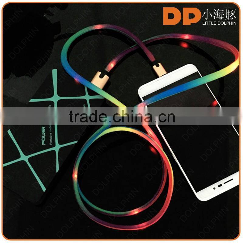 hot new products for 2016 high speed 2 in 1 usb cable with flashing LED light