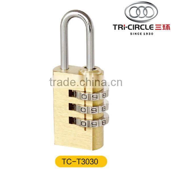 High Quality Yantai Tri-Circle Brass Combination Padlock TC-T3030