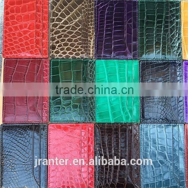 Simple design leather bank card holder customize crocodile card holder
