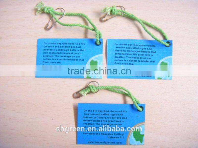 silk screen printing red cotton hangtag