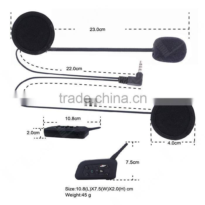 SZwinzon V6 1200M Helmet Bluetooth Heads Intercom/Interphone Headset for Motorcycle/Bicycle Connects upto 6 Riders