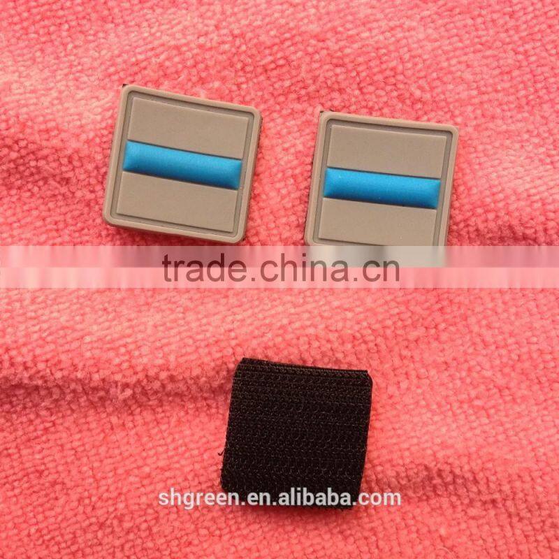 Safe sword logo PVC rubber badge with removable velcro