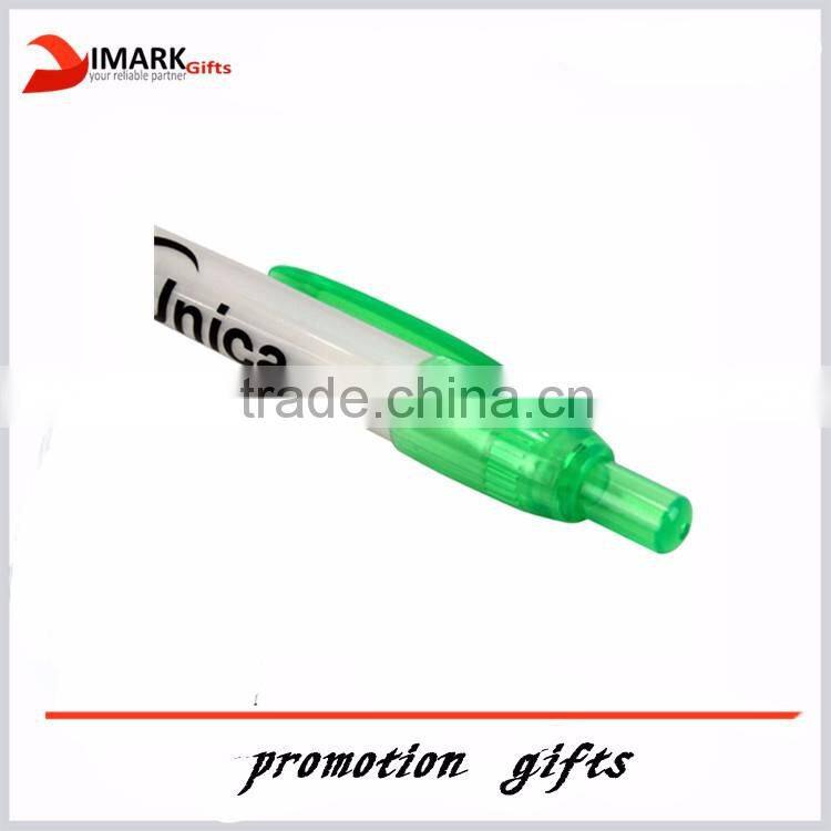 Factory hot sale stationery ball pen/translucent rubber gripper plastic pen