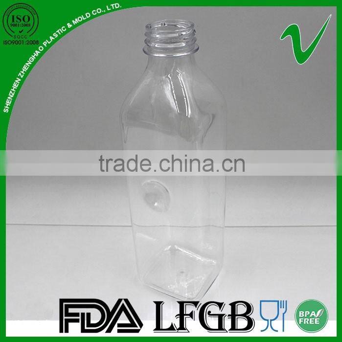 PET transparent empty square 1 litre yogurt plastic bottle