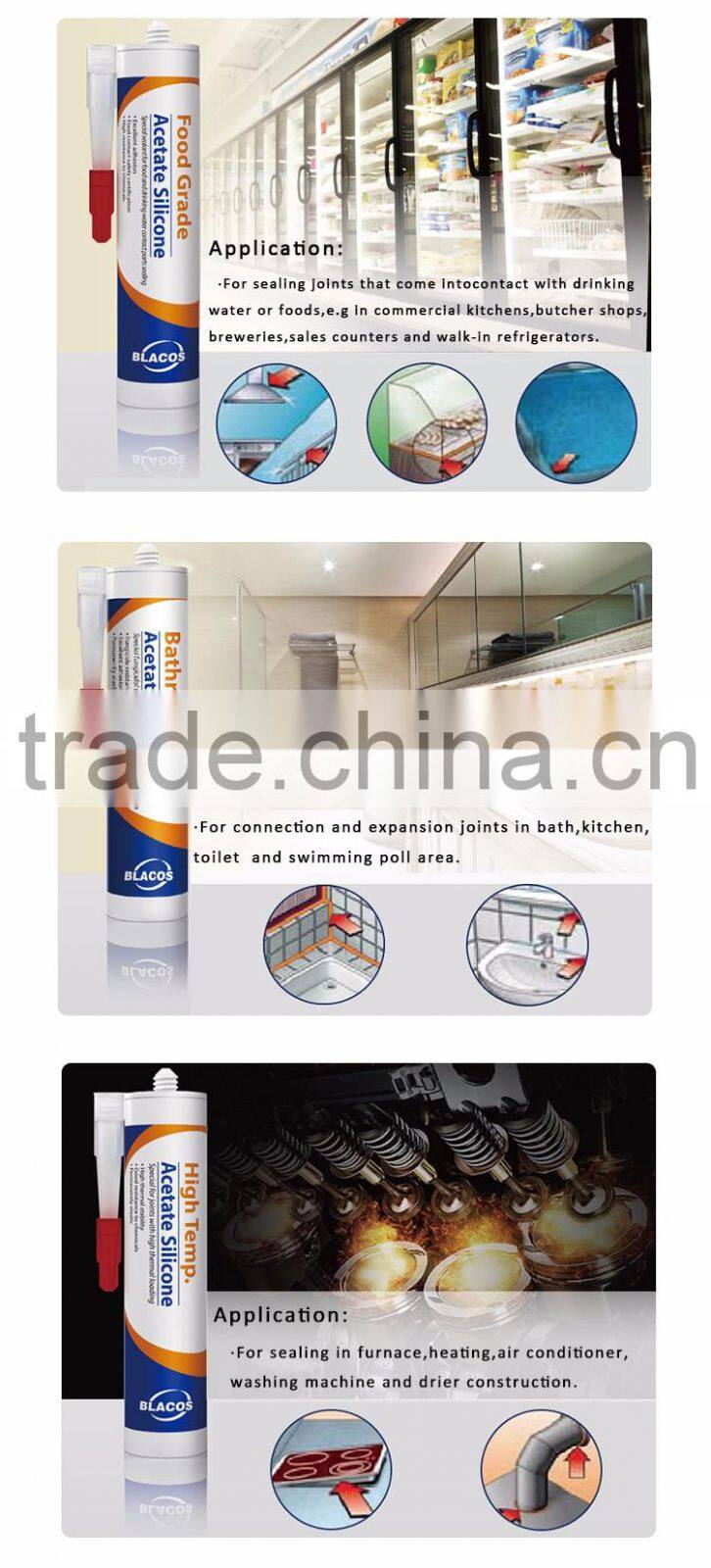 transparent high quality sanitaryware waterproof silicone adhesives for windshield