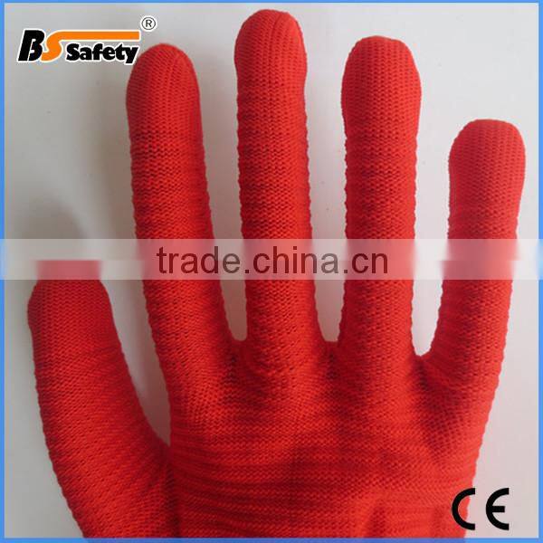 BSSAFETY china supplier cheap polyester or nylon knit garden glove