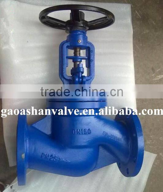 DIN standard GS-C25 bellows seal ductile iron globe valve