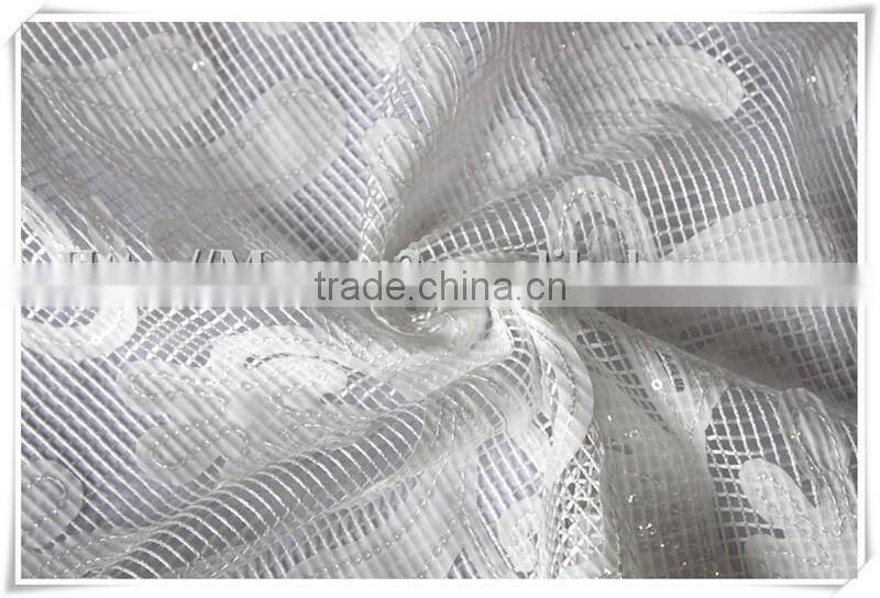Hot sales 100 white polyester lace fabric solid for fashion ladies' wear