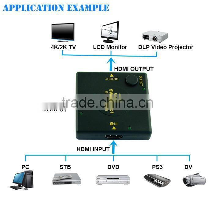3 in 1 out 4K Ultra HD HDMI Switch Switcher Splitter Converter