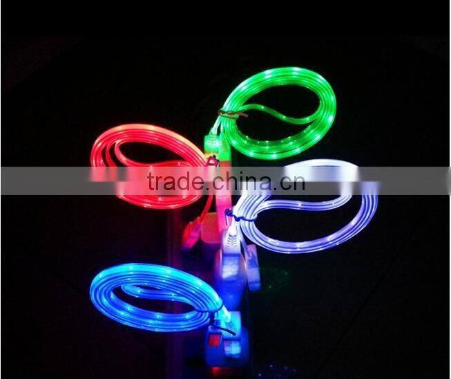 Visible LED Light Micro USB Charger Data Cable For HTC Samsung Galaxy S3 S4 Android Phones