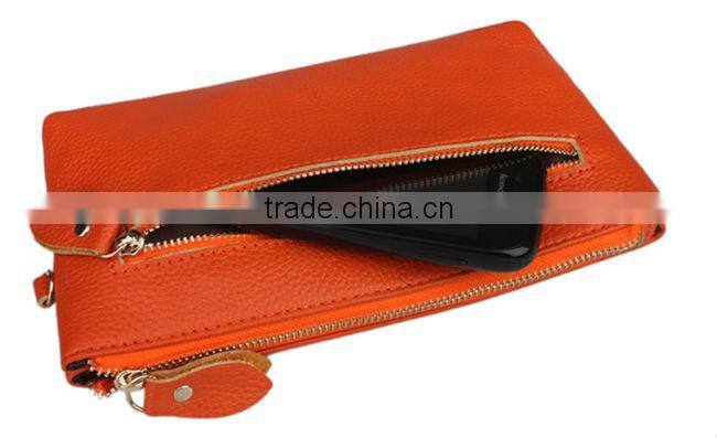 Wholesale Multifunction Women Ladies Genuine Leather Clutch Handbag Small Shoulder Bag Wallet Pouches Purse With Long Chain