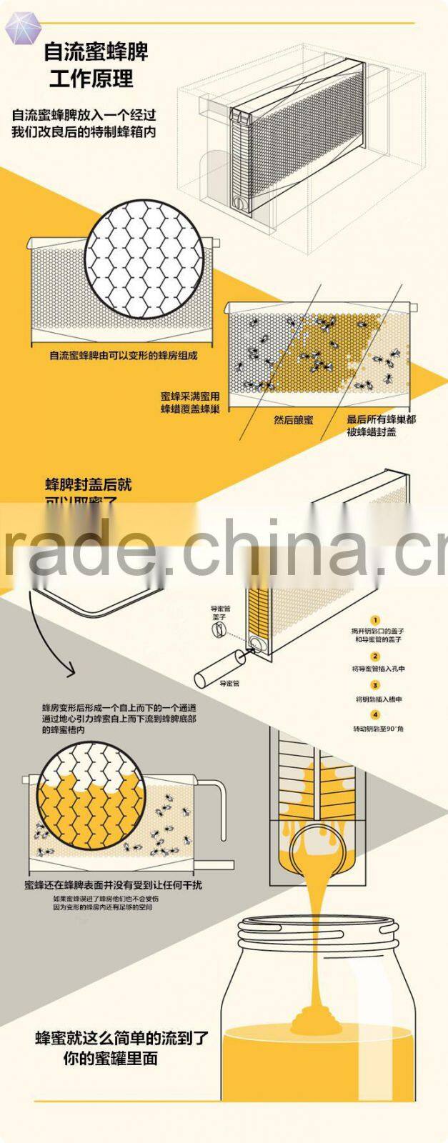 Zorue factory made Automatic flow honey beehive/flow bee hive