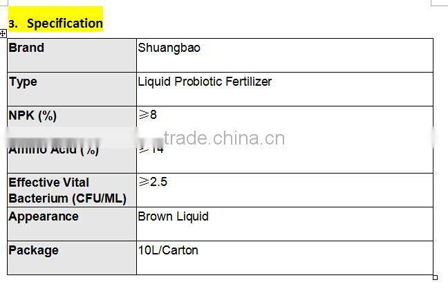 Liquid Probiotics Biological Fertilizer Amino Acid Fertilizer