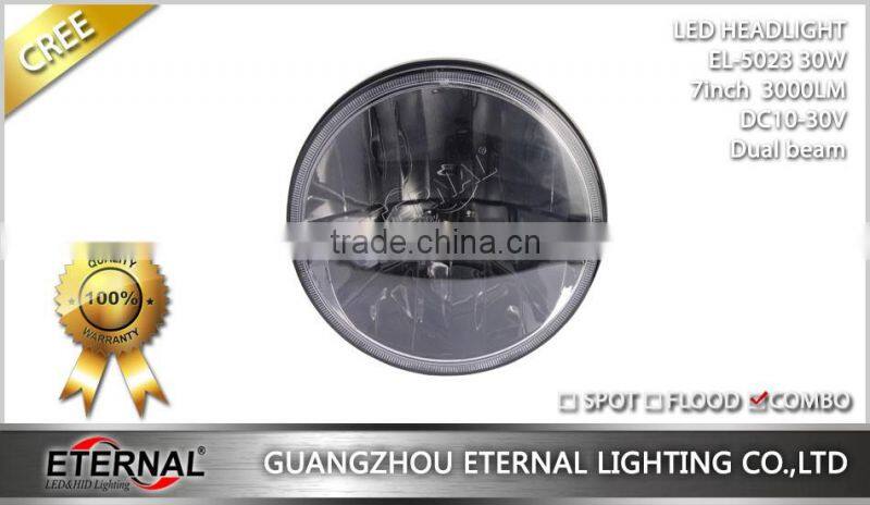 60W Jeep Wrangler offroad Rubicon motorcycle round 7 inch LED headlight Jeep CJ TJ YJ WJ XJ MJ headlamp