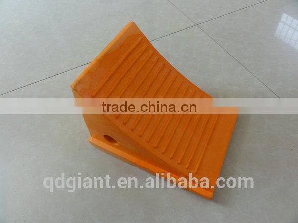 Polyurethane orange red color wheel chock