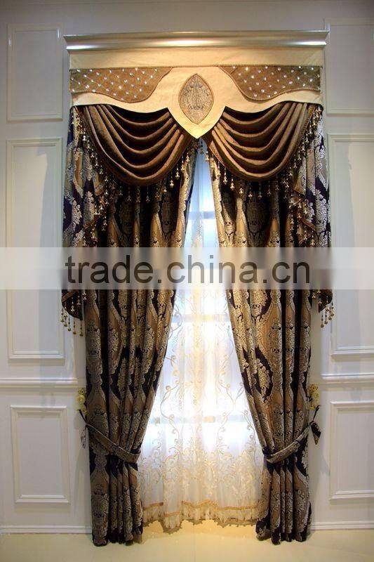 Euroupean Palace Style Polyester New Fancy Curtain With Embroidery/Luxury Sheer Hotel And Decor Home Curtains