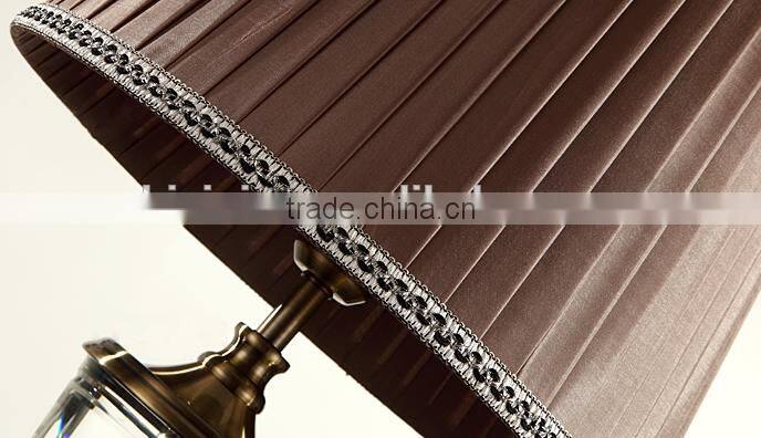 Romantic purple color lampshade K9 clear crystal table lamp