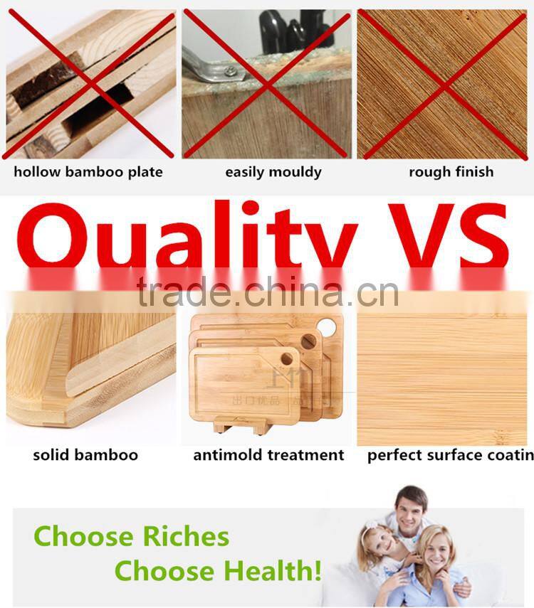 Natural Bamboo Cutting Board with Deep Drip Groove