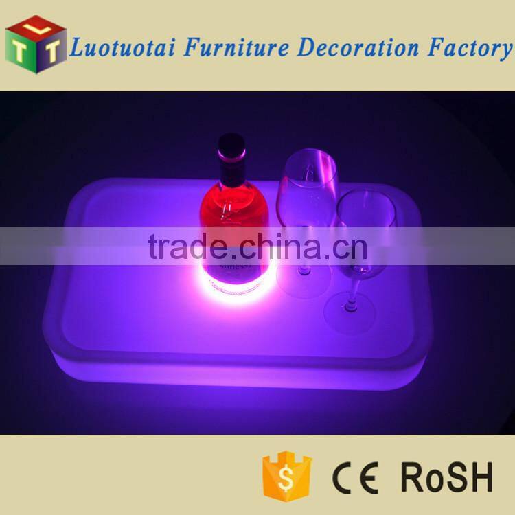 Disco and night club use 16 color changed led bar wine tray with remote cotrol