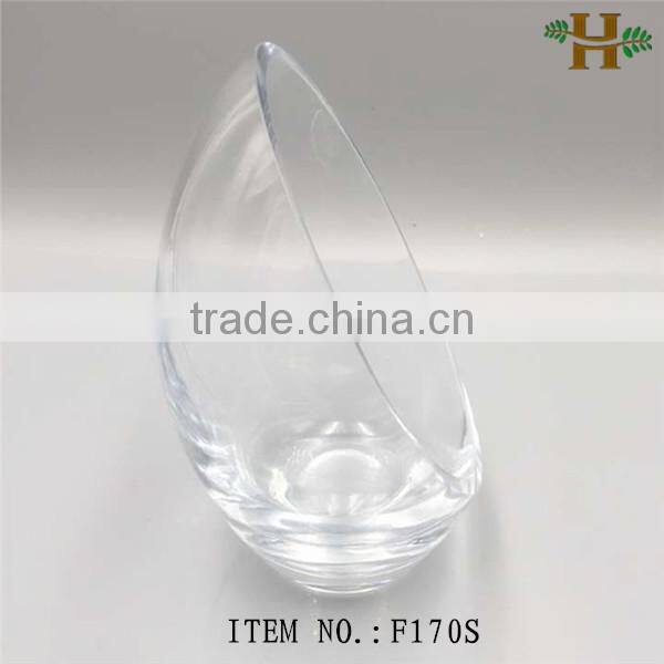 handblown cut bevel glass candle holder