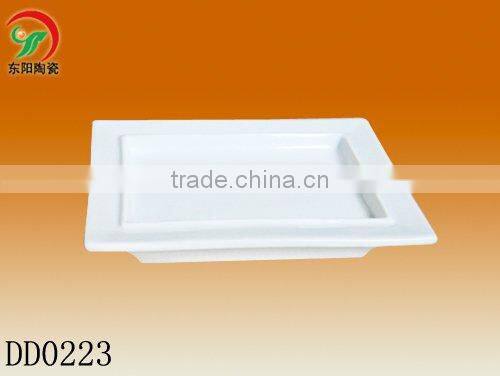 Chaozhou factory direct wholesale cheap white square ceramic bath soap dish holder