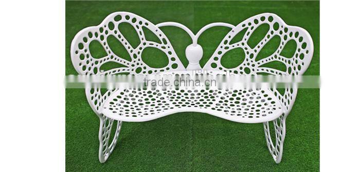 White Aluminum Butterfly Garden Outdoor Furniture Table and Chair Bistro Set