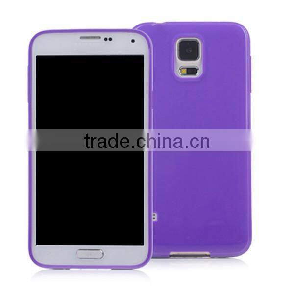 Solid Color TPU Soft Protective Case For Samsung S5, Soft Cell Phone Blank Black Cover