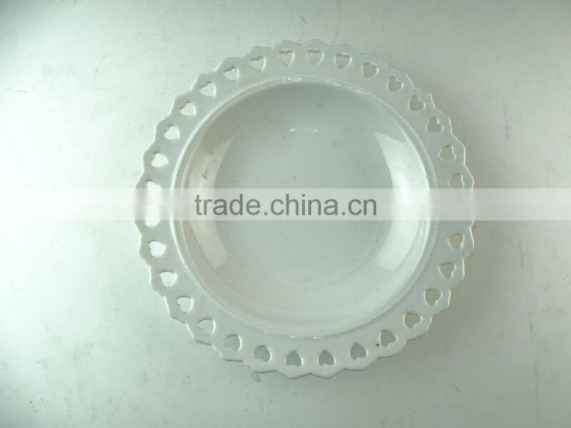 Cheap white square ceramic soup plate dinner plate in stocklots