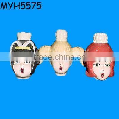 Ceramic girl head flower vases